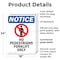 Signmission No Pedestrians Forklift, 18 in W x Rectangle, Plastic OS-2PACK-NS-P-1824-V-14725 - alternate 5